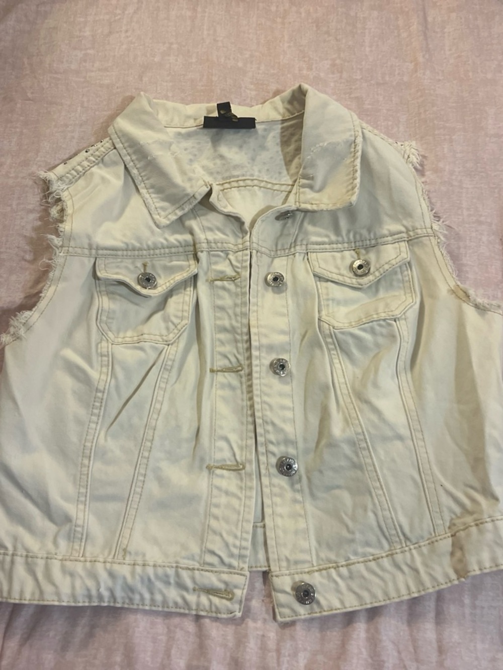 i jeans by Buffalo Cream Sleeveless Denim Vest